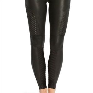 Spanx faux leather black moto leggings